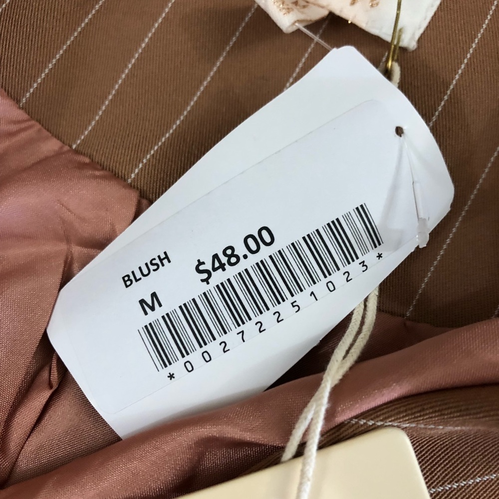 NWT Pink/Mauve Pinstripe Wrap Dress - Picture 3 of 5